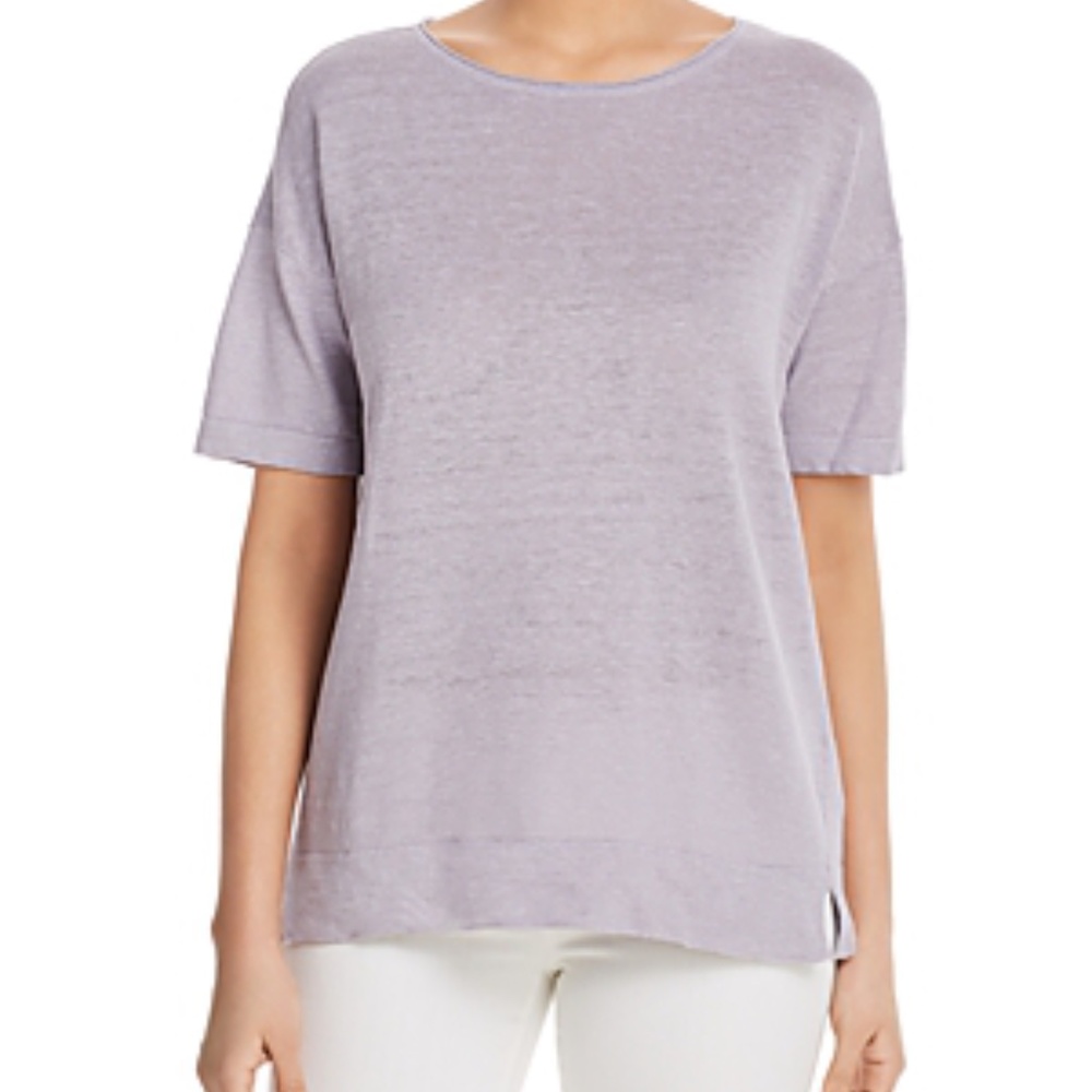 Donna Karan Linen Top Tunic XS Lavender NWT